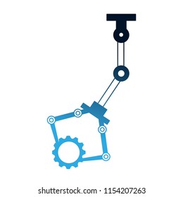 robotic arm holding gear mechanic technology image design