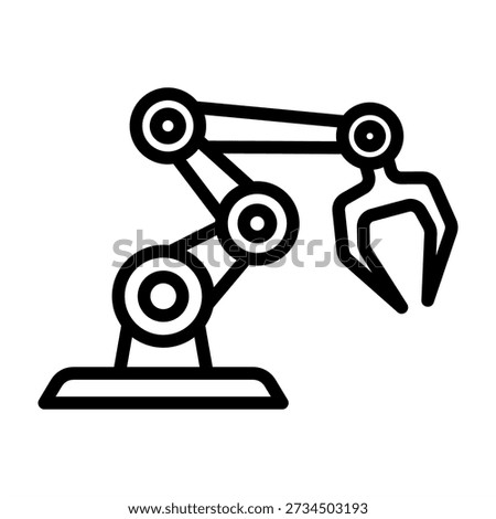 Robotic Arm Icon - Black Outline Icons Style For Production Management
