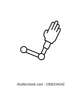 Robotic arm icon. Element of prosthetics thin line icon