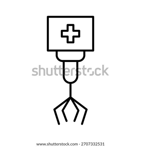 Robotic arm icon gripper manipulator, medical robotic claw. Automation and technology concept for manufacturing and medicine. Vector illustration