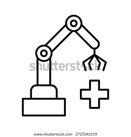 Robotic arm icon gripper manipulator, medical robotic claw. Automation and technology concept for manufacturing and medicine. Vector illustration