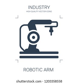 robotic arm icon. high quality filled robotic arm icon on white background. from industry collection flat trendy vector robotic arm symbol. use for web and mobile
