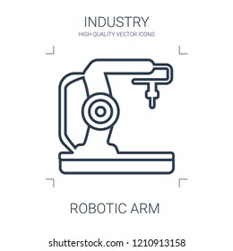 robotic arm icon. high quality line robotic arm icon on white background. from industry collection flat trendy vector robotic arm symbol. use for web and mobile