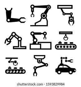 robotic arm icon isolated sign symbol vector illustration - Collection of high quality black style vector icons
