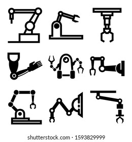 robotic arm icon isolated sign symbol vector illustration - Collection of high quality black style vector icons
