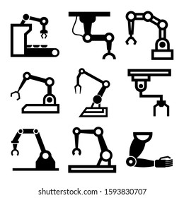 robotic arm icon isolated sign symbol vector illustration - Collection of high quality black style vector icons
