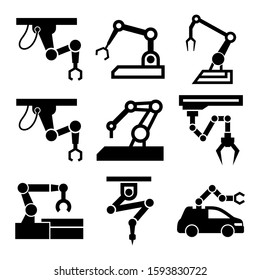 robotic arm icon isolated sign symbol vector illustration - Collection of high quality black style vector icons
