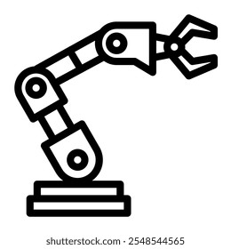 Robotic arm icon line style transparent