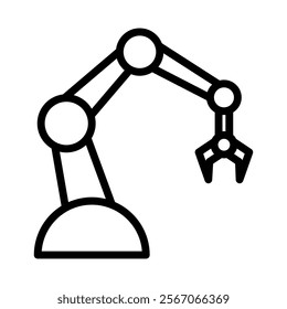 Robotic Arm Icon Lineal Style Vector Illustration