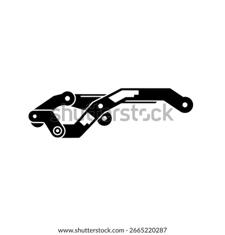 Robotic arm icon - mechanical manipulator vector for automation logos, STEM education, and factory graphics