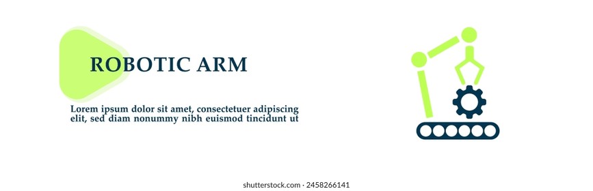 Robotic arm icon on vector illustration concept. For background presentation, infographics, promotion or web banner graphics. 