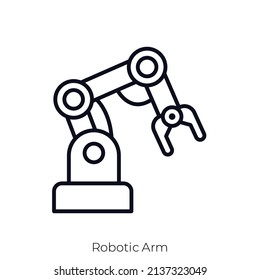 Robotic Arm icon. Outline style icon design isolated on white background