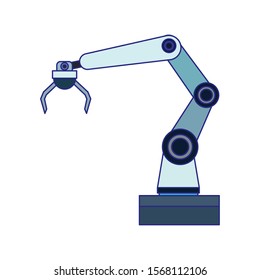 robotic arm icon over white background, vector illustration