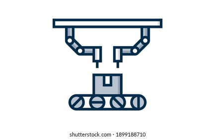 robotic arm icon over white background, artificial intelligence design 