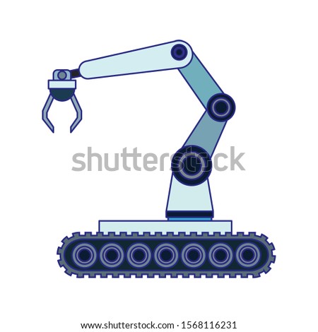 robotic arm icon over white background, artificial intelligence design , vector illustration