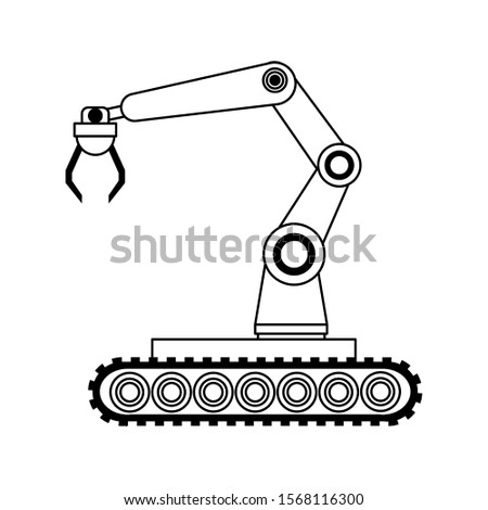robotic arm icon over white background, artificial intelligence design , vector illustration
