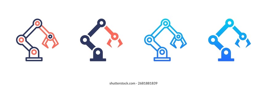 Robotic Arm Icon Pack In Multiple Styles