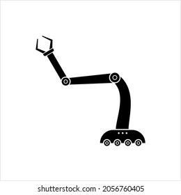 Robotic Arm Icon, Programmable Mechanical Arm Vector Art Illustration