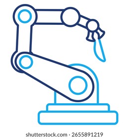 Robotic arm icon represented by robot, surgical, knife Dual Line style.