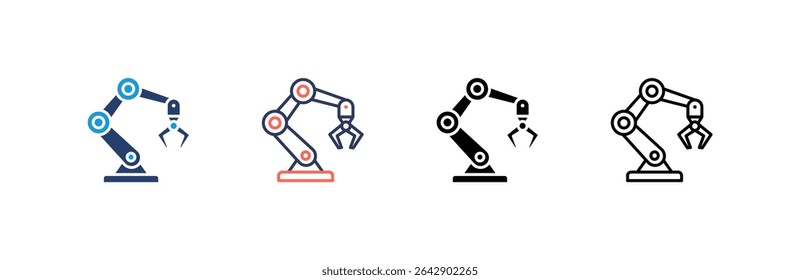 Robotic Arm Icon set multiple style collection