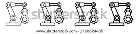 Robotic Arm Icon Set Multiple Style Collection