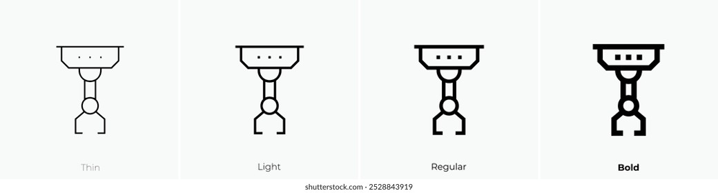robotic arm icon. Thin, Light Regular And Bold style design isolated on white background