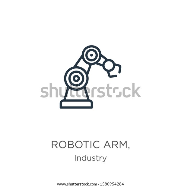 Robotic Arm Icon Thin Linear Robotic Stock Vector (Royalty Free ...