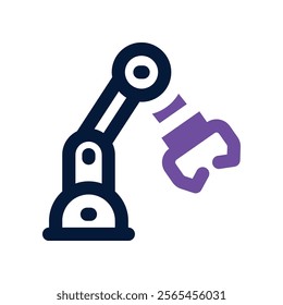 robotic arm icon. vector dual tone icon for your website, mobile, presentation, and logo design.