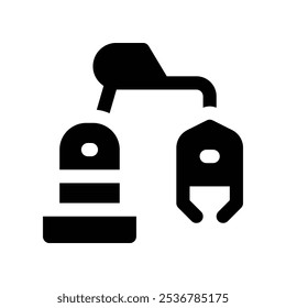ícone de braço robótico. ícone de glifo vetorial para o seu site, celular, apresentação e design de logotipo.