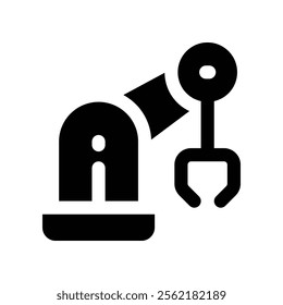 robotic arm icon. vector glyph icon for your website, mobile, presentation, and logo design.
