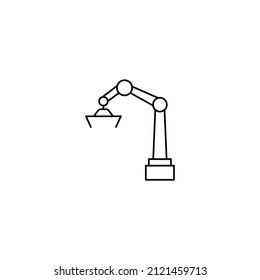 robotic arm icon vector. Linear style sign for mobile concept and web design. robotic arm symbol illustration. Pixel vector graphics - Vector.
