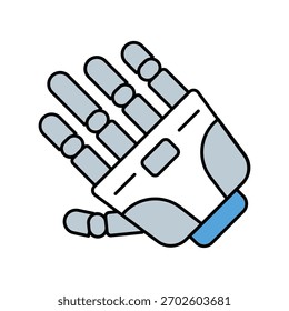 Robotic Arm icon with white background vector stock illustration