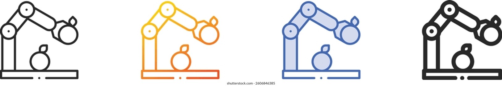 robotic arm icon.Thin Linear, Gradient, Blue Stroke and bold Style Design Isolated On White Background