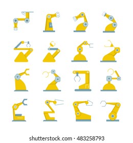 robotic arm, industrial robot icons