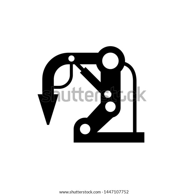 Robotic arm. Industrial robot, robotic industry and\
technology, machine concept, robot manipulator, industry 4.0 –\
vector for stock