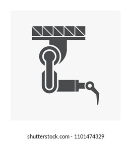 Robotic arm, industrial robot system vector icon. Consist of mechanical arm, electronic, hydraulic. Control by automation technology. For industry i.e. assembly, manufacturing, cnc, production process