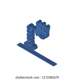 Robotic arm isometric left top view 3D icon