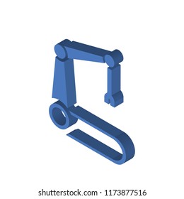 Robotic arm isometric left top view 3D icon