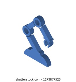 Robotic arm isometric left top view 3D icon