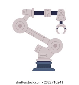 Robotic Arm with Joints for Industrial Work as Future Technology Device Vector Illustration