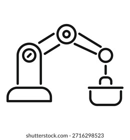 Robotic arm lifting container, symbolizing automation, industry 4.0, and smart factory processes