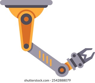 Roboterarm hebt ein Objekt in einer modernen Fabrik, zeigt Automatisierung und fortschrittliche Technologie