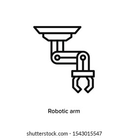 robotic arm line flat vector machinery product outline icon