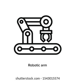 robotic arm line flat vector machinery product outline icon