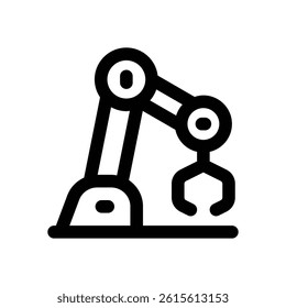 robotic arm line icon. Clean and minimalist vector icon for websites, mobile apps, presentations, and logos. Fully scalable and customizable for any project.