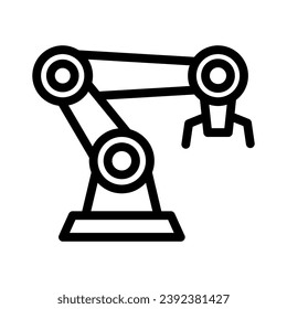 robotic arm line icon illustration vector graphic. Simple element illustration vector graphic, suitable for app, websites, and presentations isolated on white background