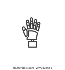 Robotic arm line icon. linear style sign for mobile concept and web design. Robotic hand outline vector icon. Symbol, logo illustration. Vector graphics