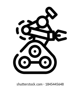 vector de icono de línea de brazo robótica. signo de brazo robótico. símbolo de contorno aislado ilustración negra