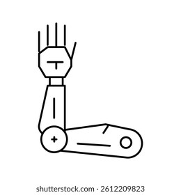 robotic arm line icon vector. robotic arm sign. isolated contour symbol black illustration
