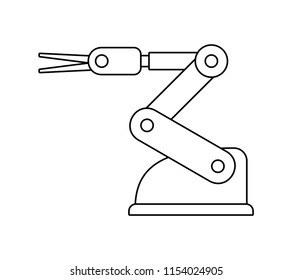 Robotic arm. line style. isolated on white background